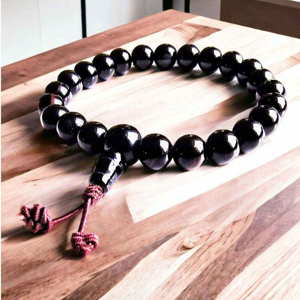 Boutique TIBET | Petit Nalanda BRACELET Onyx Noir Elastique | Femme 16-18cm Bracelet Onyx +🎁