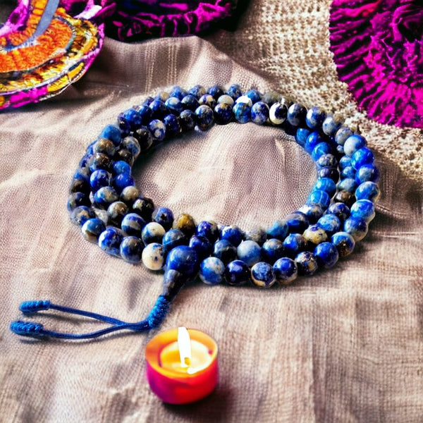 Petit Nalanda du Centre Paramita COLLIER Mala Lapis Lazuli +🎁